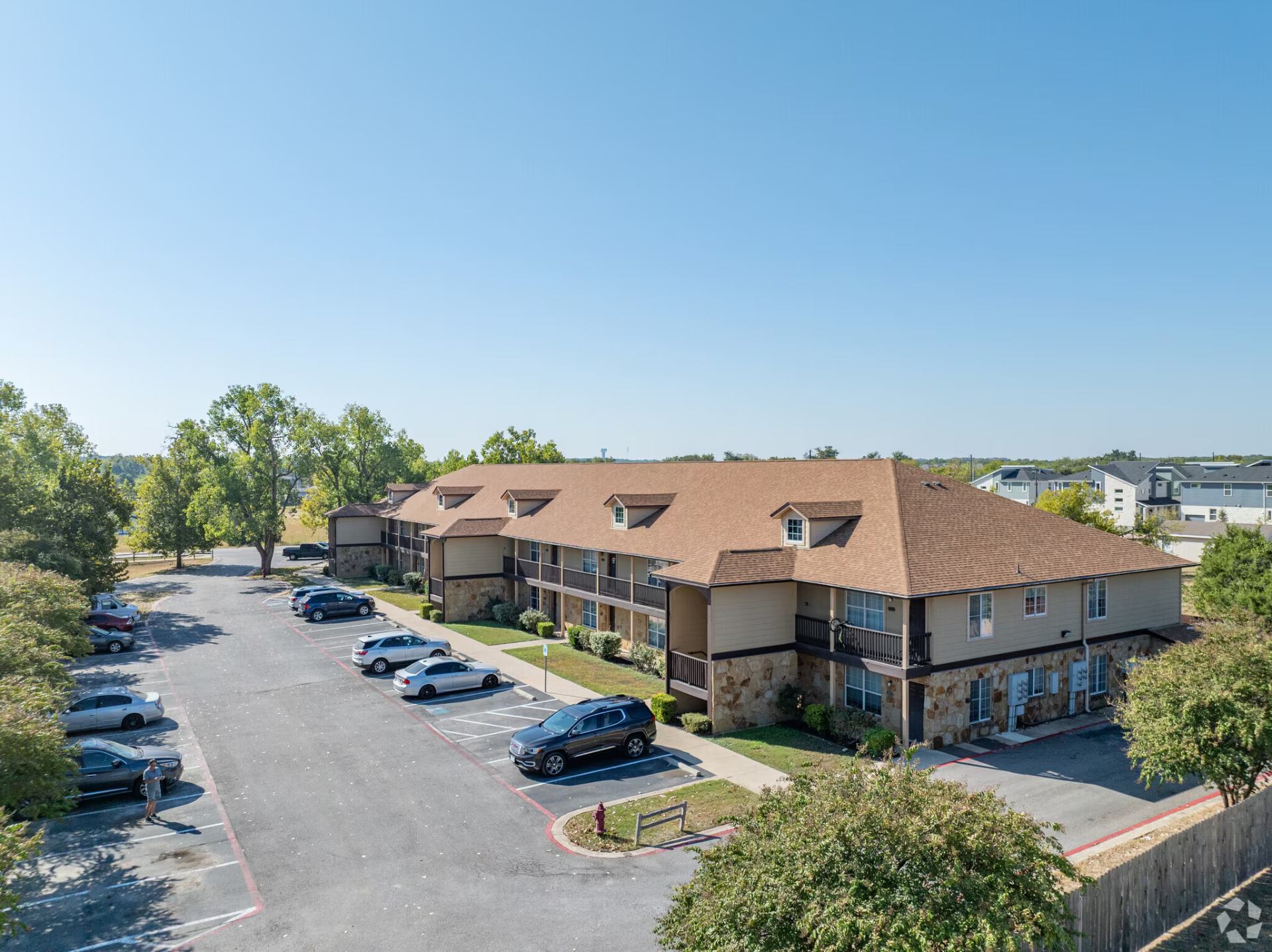 Wide aerial view of the entire Montierra Ranch community