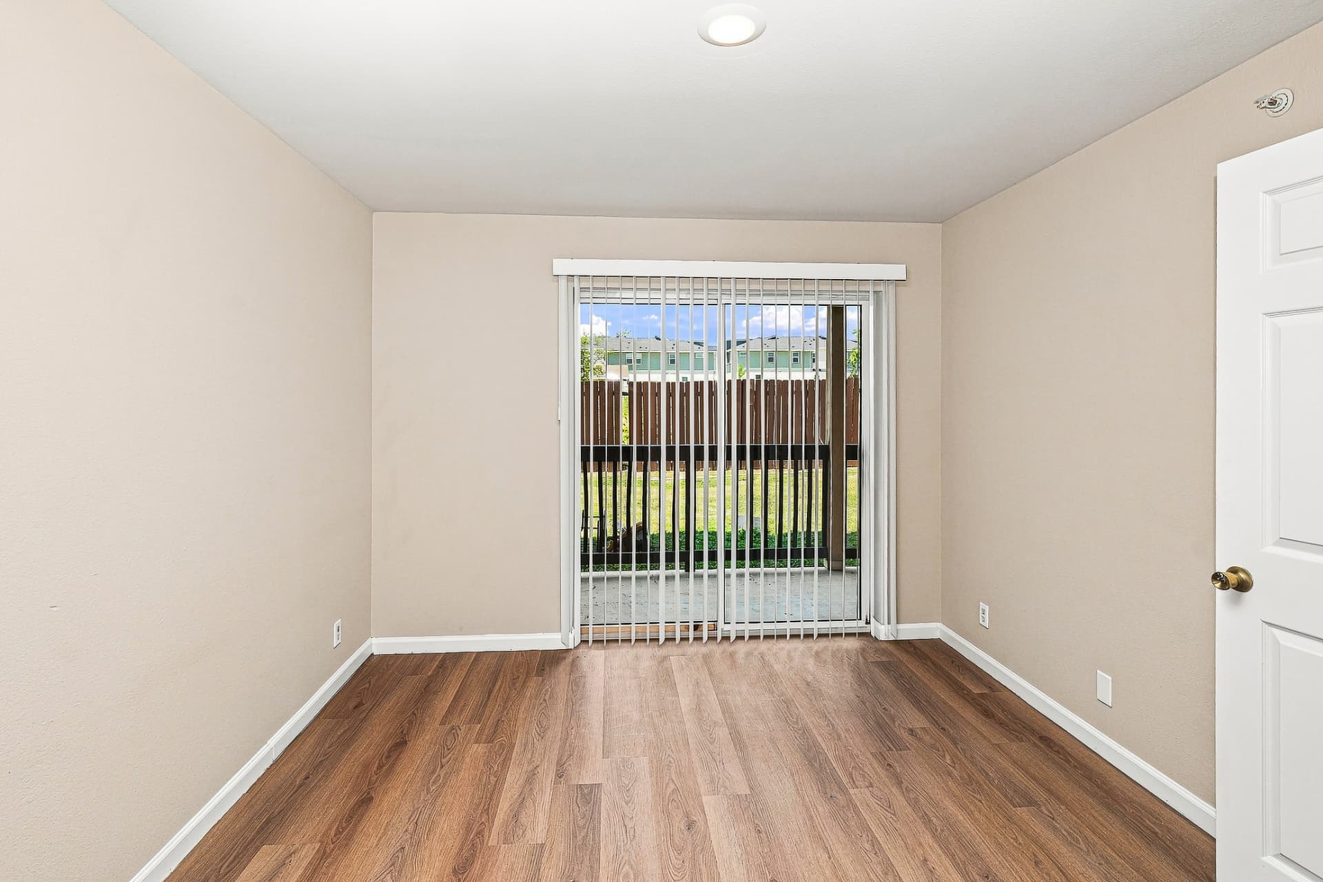 Second view of the renovated flex room with natural light