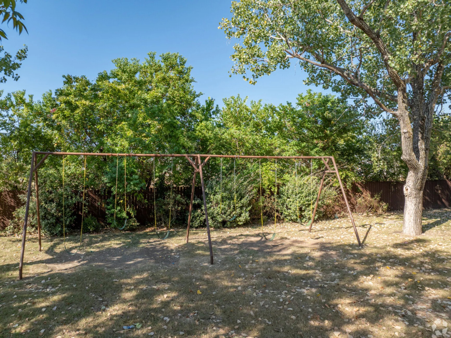 Community outdoor swingset area
