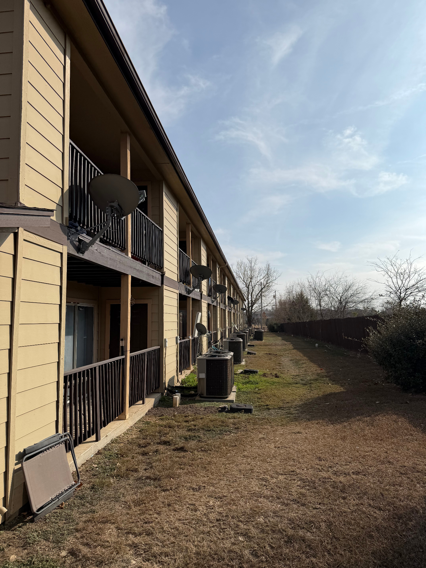 Private patios & yard